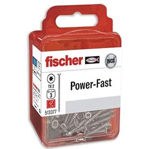 fischer Power-Fast 10 stuks 5x40mm speciale schroeven voor houtschroeven hout-verbinding massief hout bevestiging of bevestiging van houten onderdelen