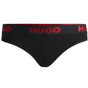 HUGO Sporty Thong dames logo zwart XXL zwart 1 XXL, Zwart 1