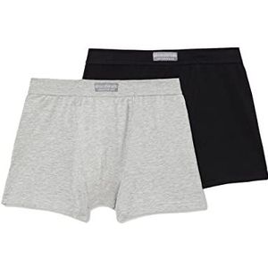 Abanderado Ocean boxershorts voor heren, katoen, elastisch, gesloten, 2 stuks, zwart/grijs (vigoreerd)