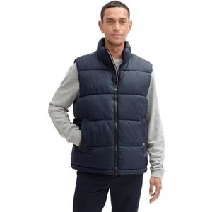 TOM TAILOR 1042204 Pof-vest voor heren met opstaande kraag, 10668 - Sky Captain Blue