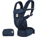 Ergobaby Omni Breeze Babydrager voor pasgeborenen, vanaf de geboorte tot 20,4 kg, ergonomische 4-voudige mesh SoftFlex babydrager voor buikdrager, zij- en rugdrager, Midnight Blue