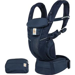 Ergobaby Omni Breeze Babydrager voor pasgeborenen, vanaf de geboorte tot 20,4 kg, ergonomische 4-voudige mesh SoftFlex babydrager voor buikdrager, zij- en rugdrager, Midnight Blue