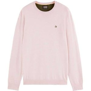 Scotch & Soda Essentials Ecovero Viscose-Nylon Crewneck Sweater Heren, Pink Cloud 4320