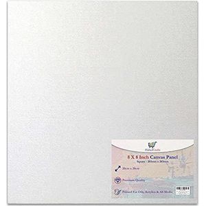 1 stuk blanco canvas 20 x 20 cm 100% katoen canvas voor olieverfschilderij, acryl, gemengde dragers, wit, 20 x 20 cm
