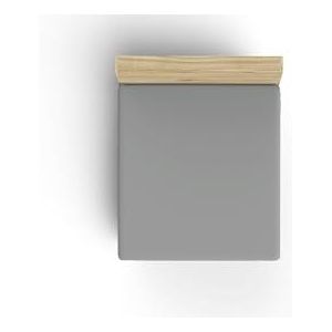 Drap ajusté double renforcé de qualité supérieure (140 x 190 + 30 cm), gris foncé, 100% coton, 155 fils, 117 g/m² - Lavable en machine à 30 °C, doux et durable