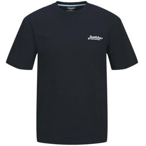 JACK & JONES Jjbeau Tee Ss Frontprint Crew Neck Jjbeau Tee Ss Front Print Crew Neck Heren (1 stuk), Sky-kapitein