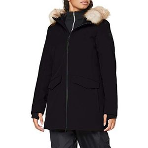 CMP Softshell parka voor dames, met capuchon, Eco Fur jas, zwart.