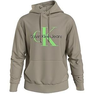 Calvin Klein Jeans Regelmatige Monologo seizoensgebonden hoodie hoodie heren, Plaza Taupe/Zuur licht