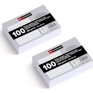 Miquelrius 200 stuks kartonnen kaarten 200 g/m², studiekaarten en wedstrijdvoorbereiding, afmetingen 95 x 65 mm, flashcards, school- en kantoorbenodigdheden