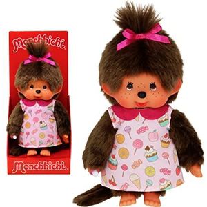 Bandai - Monchhichi - pluche dier Monchhichi Pop & Candy - iconisch pluche dier uit de jaren 80 - knuffeldier 20 cm voor kinderen en volwassenen - SE233861