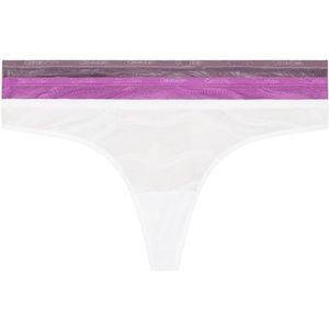 Calvin Klein Strings Femme, Multicolore (Dahlia/Vintage Violet/White), XL