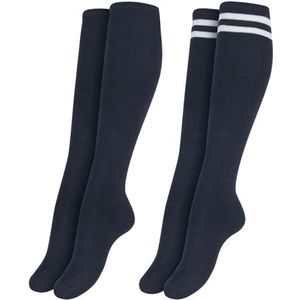 Urban Classics College Sokken voor dames, set van 2 sokken, Marine.
