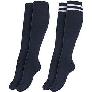 Urban Classics College Sokken voor dames, set van 2 sokken, Marine.