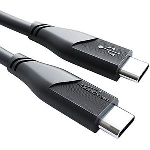 KabelDirekt USB-C-kabel, USB 2.0 - 3 m (USB-C naar USB-C, data/oplaadkabel, tot 480 Mbit/s en 100 W laadstroom met Power Delivery/PD 3, geïntegreerde chip, zwart)