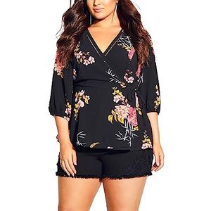CITY CHIC Chemisier E/S pour femme - Grande taille, Beloved Black, 50-grande taille