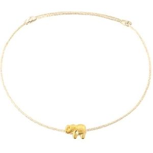Selfmade Jewelry Bracelet de cheville pour femme - Éléphant - En argent - Fait à la main - Taille réglable - Avec emballage cadeau, Métal ruban de satin Métal