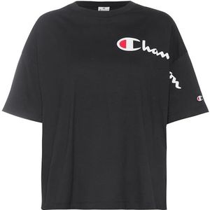 Champion Legacy American Classics W - Big Logo Light Cotton Jersey S-s oversized ronde hals dames T-shirt, zwart.