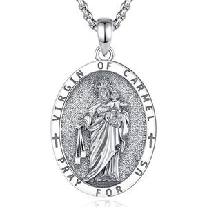 CELESTIA Halsketting met christelijk kruis, heilige christoffel, Saint Jude Thaddea, hanger, zilver, 925, sieraden, cadeau, heren, dames, uniseks, roestvrij staal, ketting, Metaal, Geen edelsteen