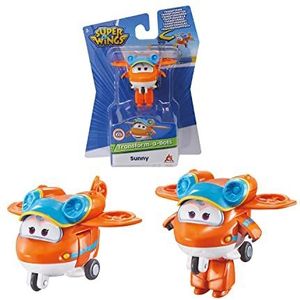 Super Wings EU750030 Bots, Sunny Character transformerend speelgoed voor 3, 4, 5, 6, 7 jaar oude jongens meisjes, oranje, 2'