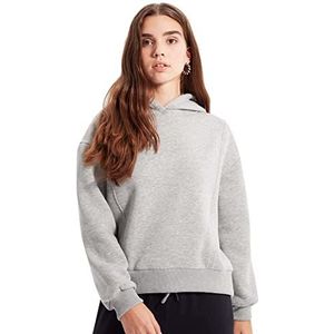 Trendyol Gray Ribs Detailed Basic Chordone Gebreid sweatshirt, dames, grijs.
