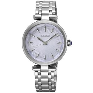 Seiko Analoog kwartshorloge voor dames met roestvrijstalen armband SRZ553P1, zilver, klassiek of minimalistisch, zilver., Klassiek of minimalistisch