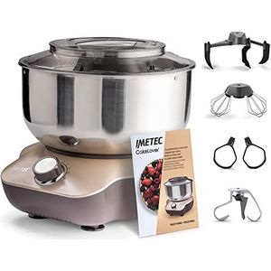 Imetec CakeLover Planetaire mixer voor snoep, crèmes en hartige pasta, 1500 W, garde, schep en haken, roestvrijstalen container, 5 liter, 6 snelheden