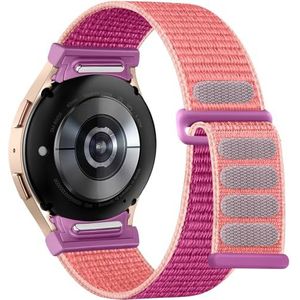Mastten Zachte nylon armband compatibel met Samsung Galaxy Watch 7/6/5/4 40/44 mm/FE 40 mm/6 Classic 43, 47 mm/5 Pro 45 mm/4 Classic 42, 46 mm, sportgesp met één klik, voor dames en heren, Nylon