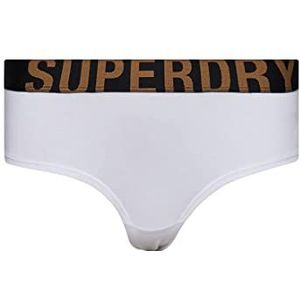 Superdry Large Logo Hipster Brief NH W3110367A White/Gold 10 Femme, Blanc/or, 40