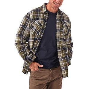 Wrangler Authentics Long Sleeve Sherpa Lined Flannel Shirt Jacket Heren Olive Groen L, Olijfgroen
