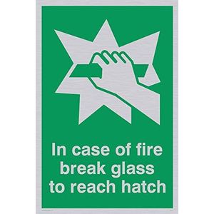 Viking Signs In Case Of Fire Break Glass To Bereik Hoed, 150 mm H x 100 mm L SA407-A6P-S