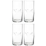 Leonardo Vesuvio Lot de 4 verres à eau transparents en verre de qualité supérieure de forme organique 330 ml Fait main Passe au lave-vaisselle