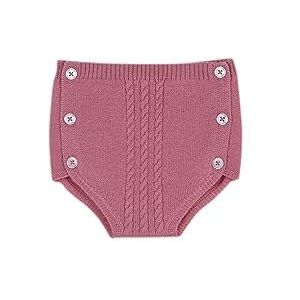 Gocco Pantalon Court en Tricot à Huits Unisexe Bébé, Framboise, 0-3 mois