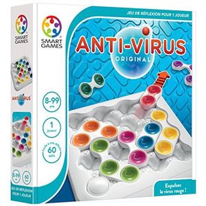 Smart Games Games - Anti-Virus - Denk- en Logicaspel - Verdrijft het rode virus - 60 uitdagingen op verschillende niveaus - 1 speler - vanaf 8 jaar