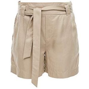s.Oliver Lyocell-shorts voor dames met stoffen riem, Crème