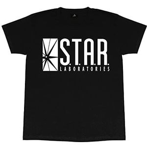 DC Comics The Flash Star Labs Logo Dames Boyfriend Fit T-Shirt | Officiële merchandise | Geschenkidee voor dames Superhelden Top, zwart.