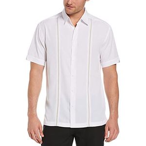 Cubavera Shirt met korte mouwen voor heren, stralend wit, 4XL grote maat, Stralend wit.