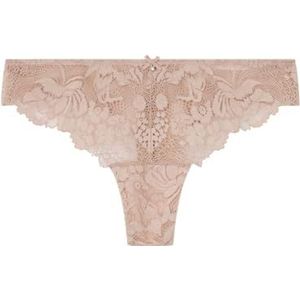 women'secret Lingerie brésilienne en dentelle microfibre rose pour femme, rose, XS