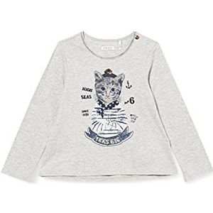 IKKS T-shirt met lange mouwen, kat, baby, meisjes, grijs, grijs gemêleerd medium