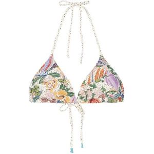 Women'secret Tropical Triangle Bikini Top Dames Bikinitop, Blauwe print