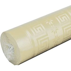 Pro tafelkleed: damastpapieren wegwerptafelkleed op een rol van 50 m lang en 1,20 m breed, ivoorpapier. Damastpapier met een chic en klassiek universeel patroon, ref R485024I