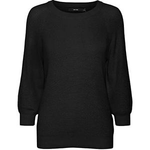 VERO MODA Vmnewlex Sun 3/4 Blouse Ga Rep Sweater Dames, zwart.