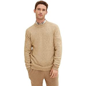 TOM TAILOR Heren Sweater, 31588 - Dark Sepia Melange, XXL, 31588 - Dark Sepia Melange