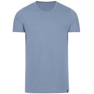 TRIGEMA T-shirt pour homme avec élasthanne - Coupe moulante (Slim Fit) - Élastique - Col rond - 602201, Bleu nacré, S