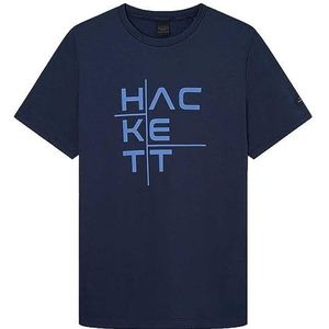 Hackett London Hs Cationic Graphic T-shirt voor heren, Navy Blauw