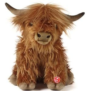 Living Nature Soft Toy - hooglandrunderen met geluid, bruin, 30 cm