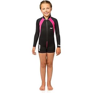 Cressi Shorty Kids Swimware Zwempak voor kinderen, uniseks, baby, zwart/roze/lange mouwen, M (3 jaar)