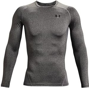 Under Armour UA Hg Armour Comp Ls heren Nauwsluitend functioneel shirt, ademend shirt met lange mouwen (1-Pack), Carbon Heather / Black, XL