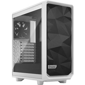 Fractal Design Meshify 2 Compacte ATX-computerbehuizing met hoge luchtstroom, gehard glas, wit
