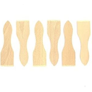 Fackelmann 8641550 Set van 6 houten rakelspatels, raclettespatel, raclettespatel, spatel, pan, hout, 12,8 x 3,7 cm