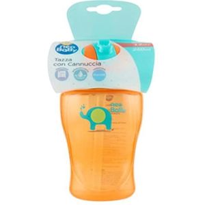 Neobaby Mok met rietje, kinder/meisjes mok zonder handgrepen, 12 maanden 260 ml